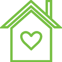 Home with heart icon